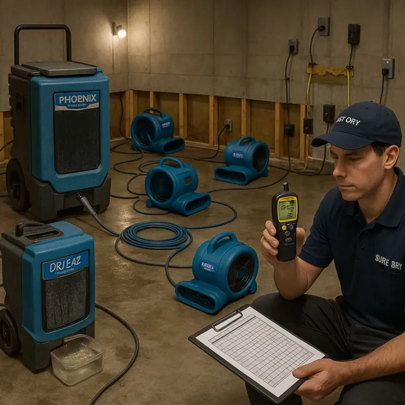 Structural Drying and Dehumidification process in Colwyn, PA